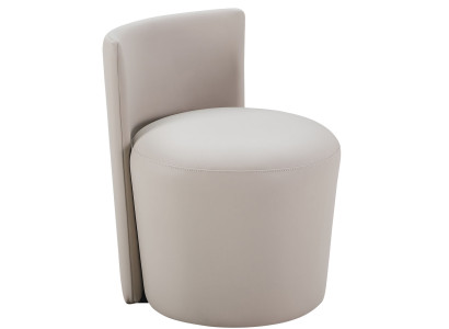Armchair Leather Footstool Stool Luxury Modern Design Furniture Beige Living room Leather
